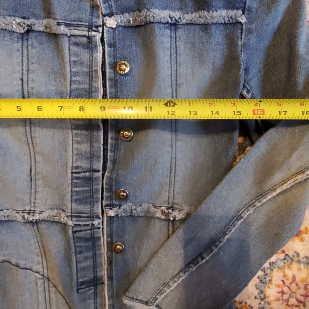 Vintage - Distressed Youngique Long Denim Coat (SMALL) - Picture 4 of 6